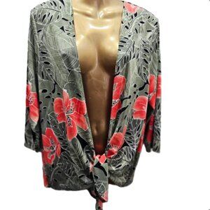 Additions by Chico's tropical slinky cardigan size 2